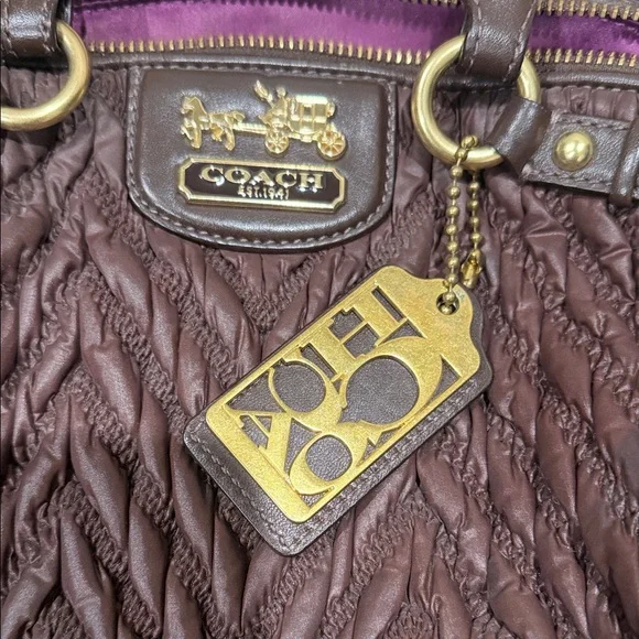 COACH 18634 MADISON QUILTED CHEVRON NYLON LINDSEY - Picture 5 of 8